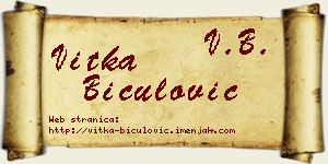 Vitka Biculović vizit kartica